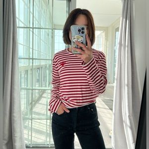 comme des garçons play striped long-sleeve t-shirt